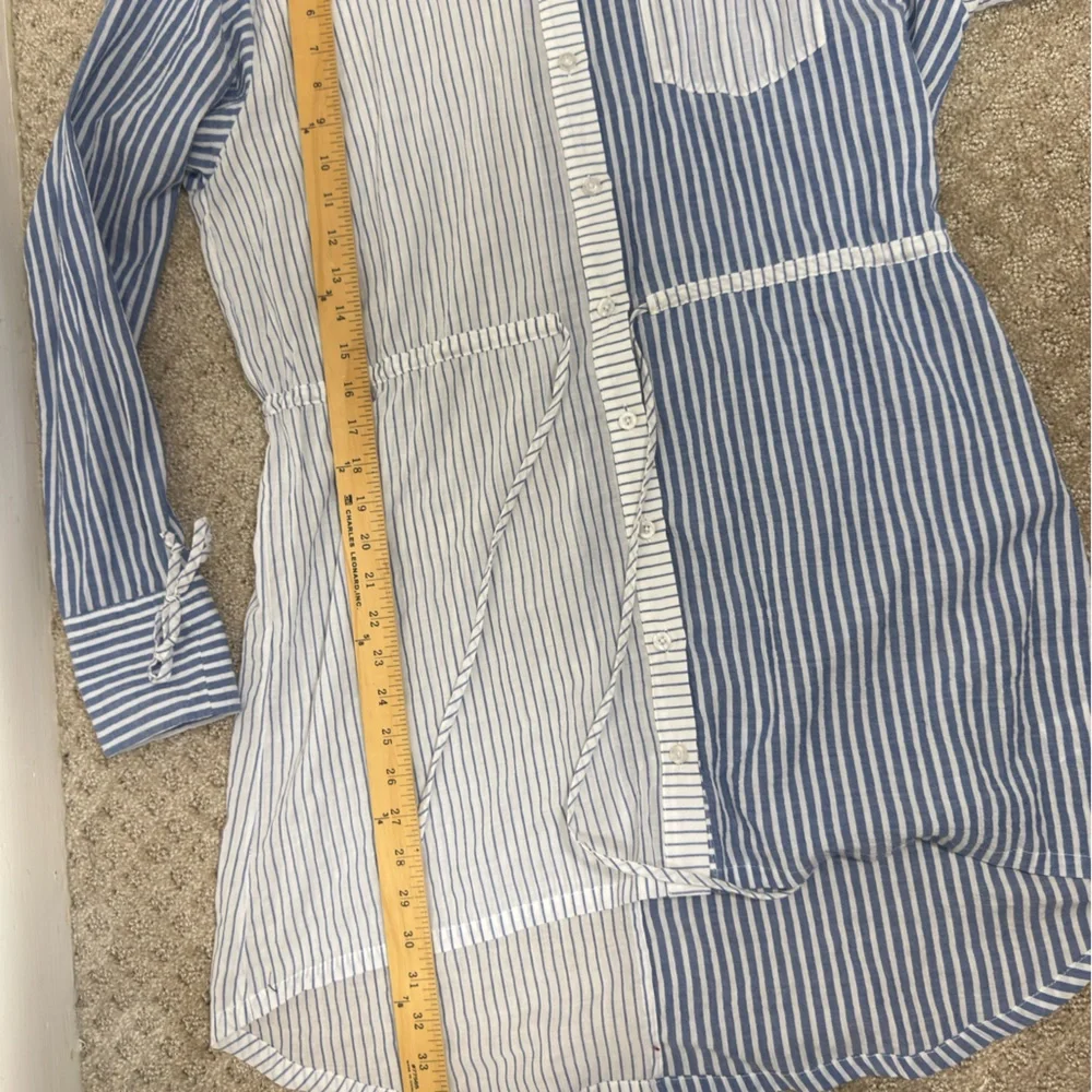 Majorelle Aruba Shirt Dress Women's S Blue White Stripe Long Sleeve  $208